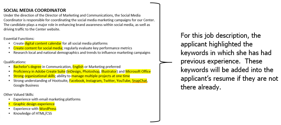 Keywords For Job Resumes